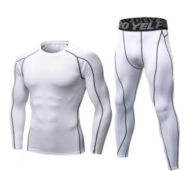 Men's Fitness Running Compression Training Suit Tights Long-sleeved Shirt Pants