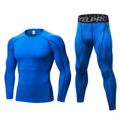 Men's Fitness Running Compression Training Suit Tights Long-sleeved Shirt Pants