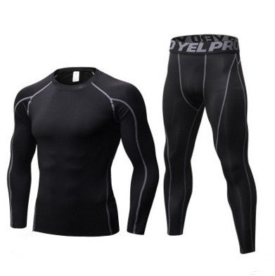 Men's Fitness Running Compression Training Suit Tights Long-sleeved Shirt Pants