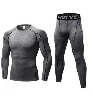 Men's Fitness Running Compression Training Suit Tights Long-sleeved Shirt Pants